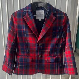 Janie and Jack Red and Blue Plaid Blazer Holiday